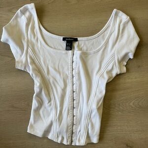 White Ribbed Bodysuit